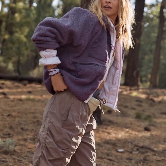 Free People Hit The Slopes Fleece Jacket Blackberry - Picture 2 of 6